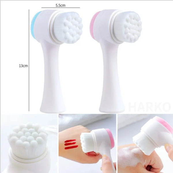 Silica Gel Facial Brush: Double-Sided Cleanser for Blackhead Removal and Pore Cleaning