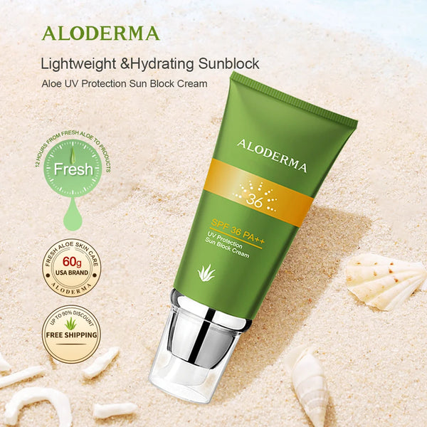 Aloderma Aloe SPF36 PA++ Sun Block Cream: Natural UV Protection ...